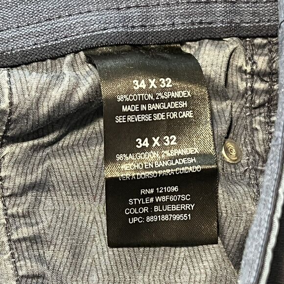 WeatherProof Made for Adventure Men's Utility Pants Blue 5 Pockets Size 34x32 - Picture 6 of 12